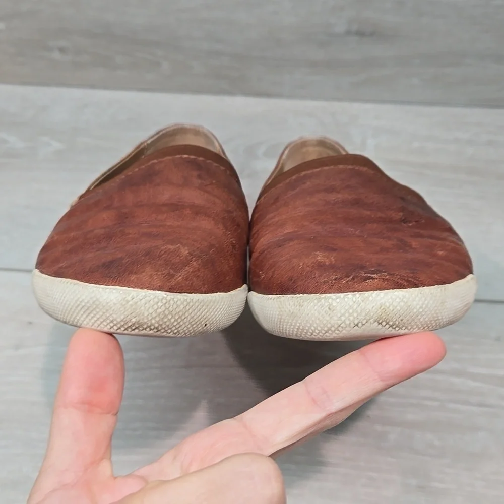 Frye Women Melanie Brown Leather Slip-On Flats Shoes Sz 7.5M